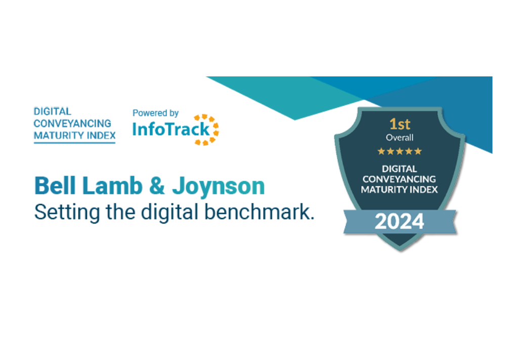 First Place Achievement Digital Conveyancing Maturity Index Bell